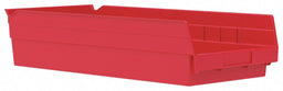 F8876 Shelf Bin Red Indstr Grd Poly 4 in