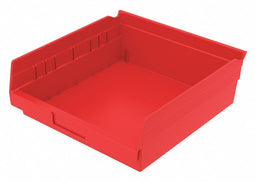 F8874 Shelf Bin Red Indstr Grd Poly 4 in