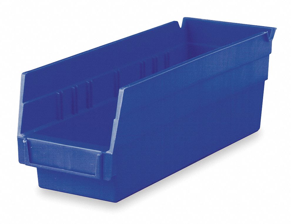 F8466 Shelf Bin Blue Indstr Grd Poly 4 in