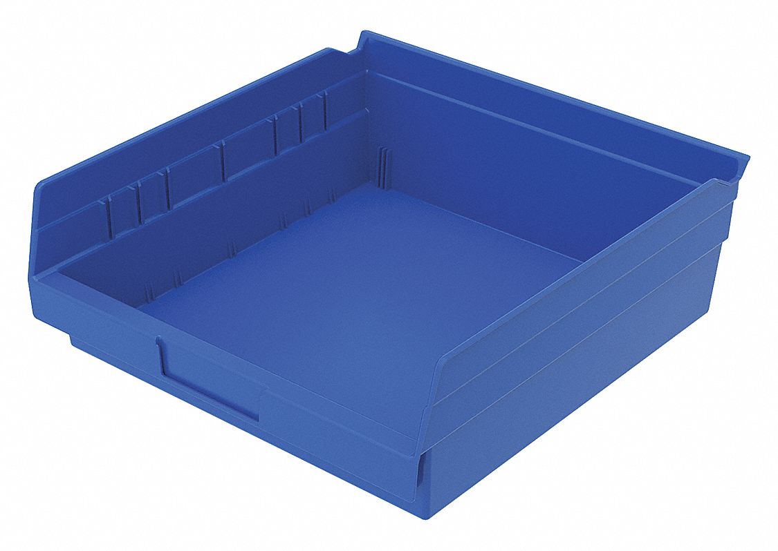 Shelf Bin Blue Indstr Grd Poly 4 in