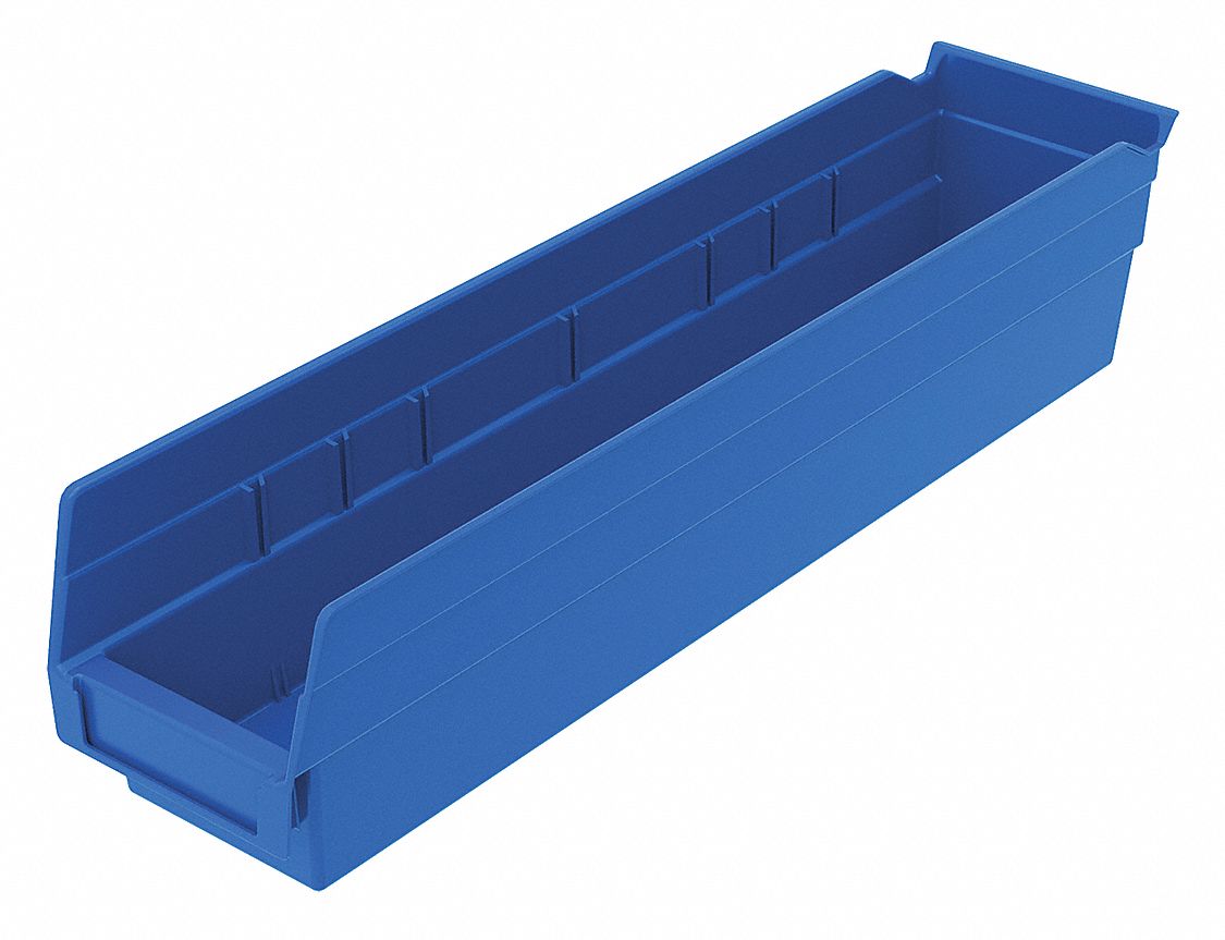 Shelf Bin Blue Indstr Grd Poly 4 in