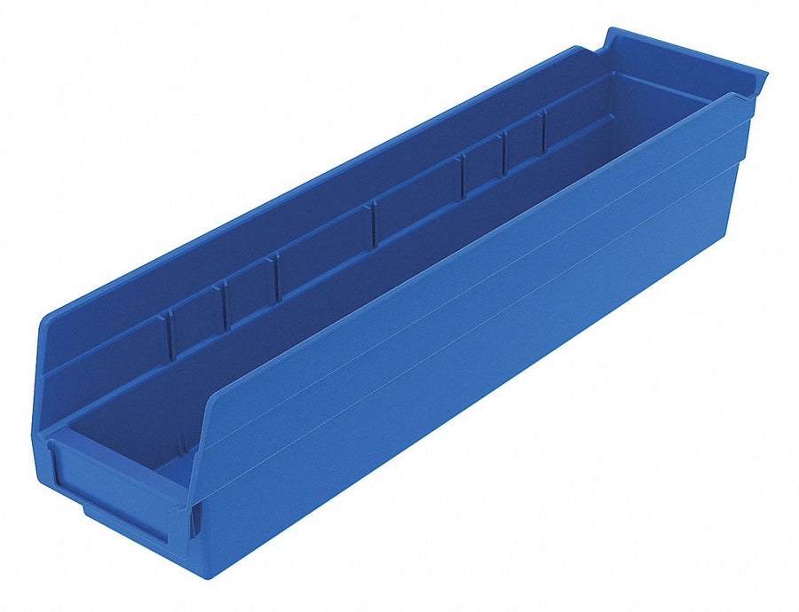 Shelf Bin Blue Indstr Grd Poly 4 in