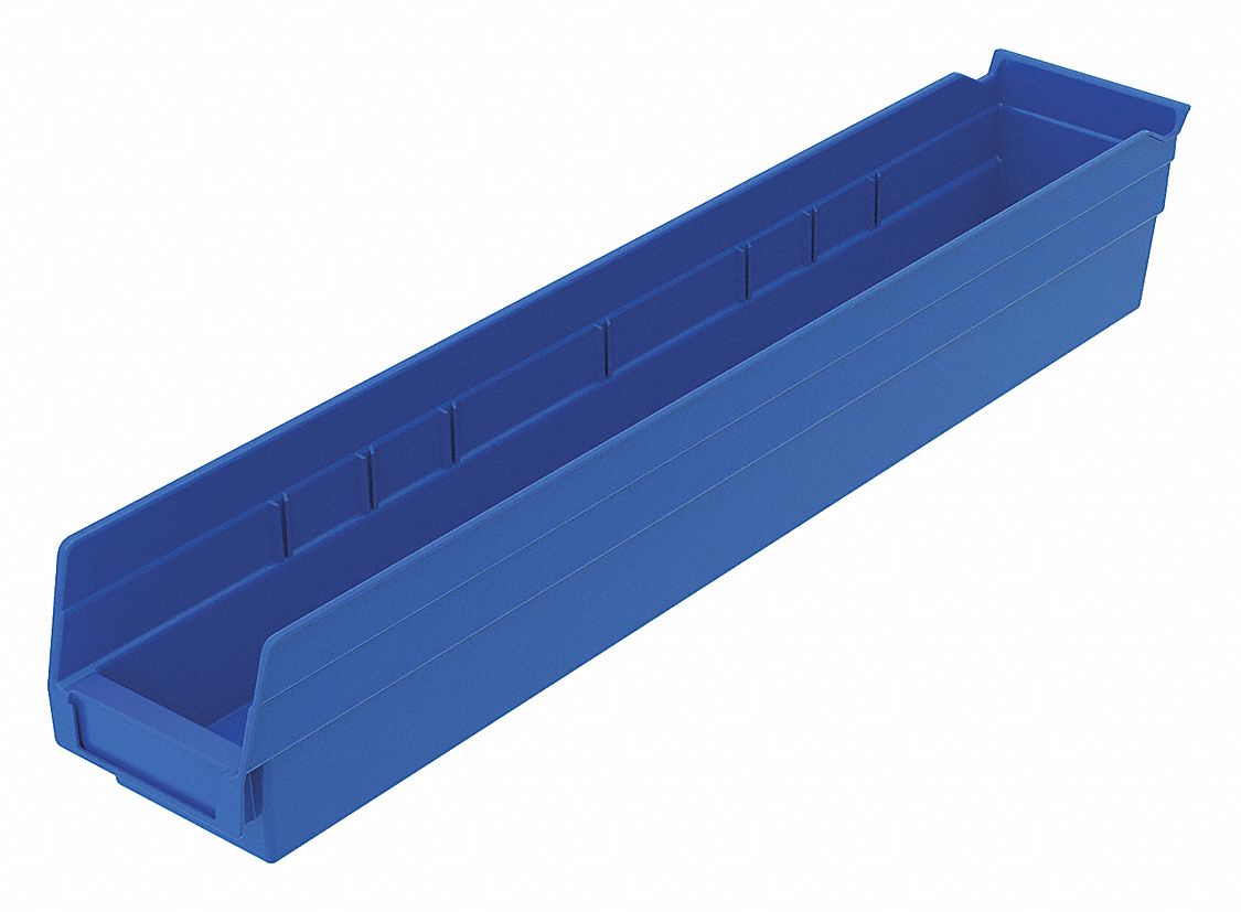 Shelf Bin Blue Indstr Grd Poly 4 in