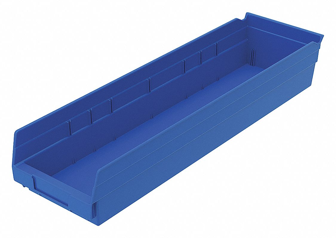 F8875 Shelf Bin Blue Indstr Grd Poly 4 in