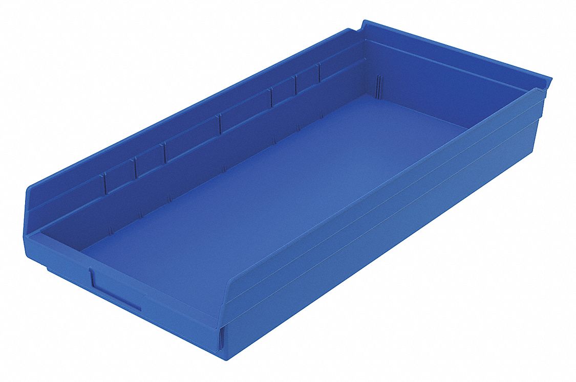 F8909 Shelf Bin Blue Indstr Grd Poly 4 in