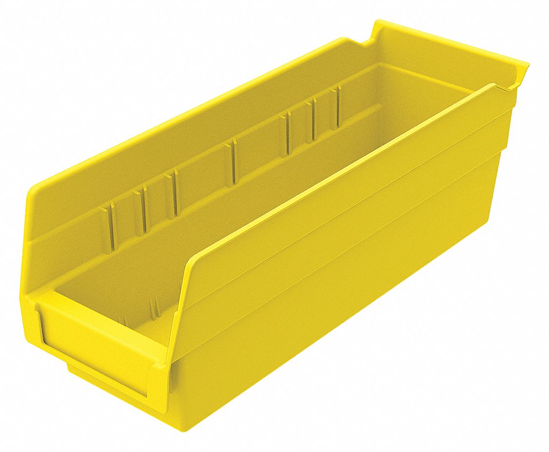 Shelf Bin Yellow Indstr Grd Poly 4 in