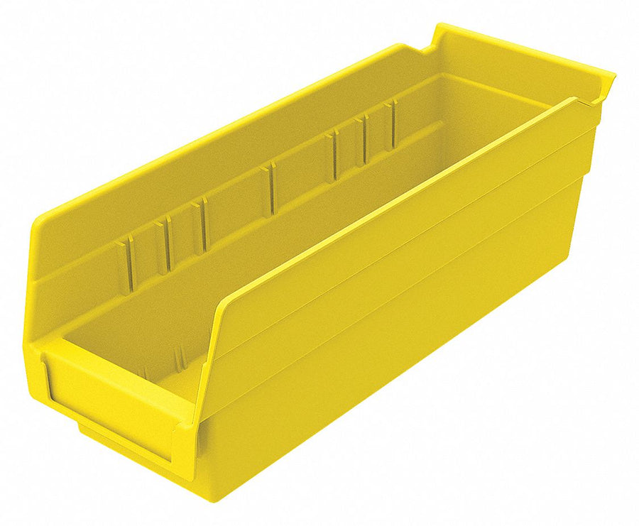 Shelf Bin Yellow Indstr Grd Poly 4 in