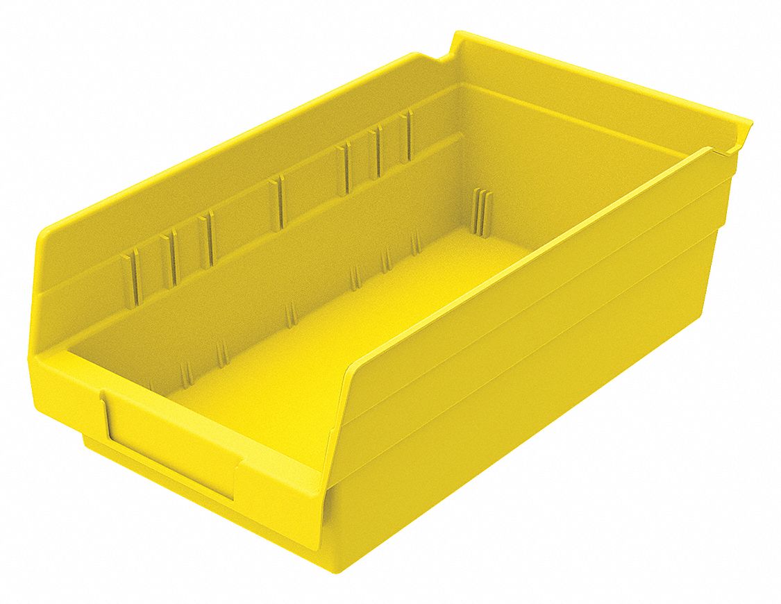 Shelf Bin Yellow Indstr Grd Poly 4 in