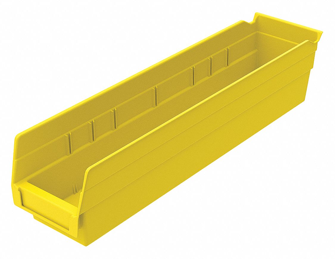 Shelf Bin Yellow Indstr Grd Poly 4 in