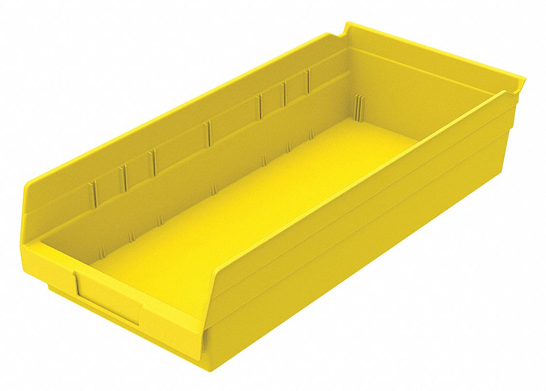 Shelf Bin Yellow Indstr Grd Poly 4 in