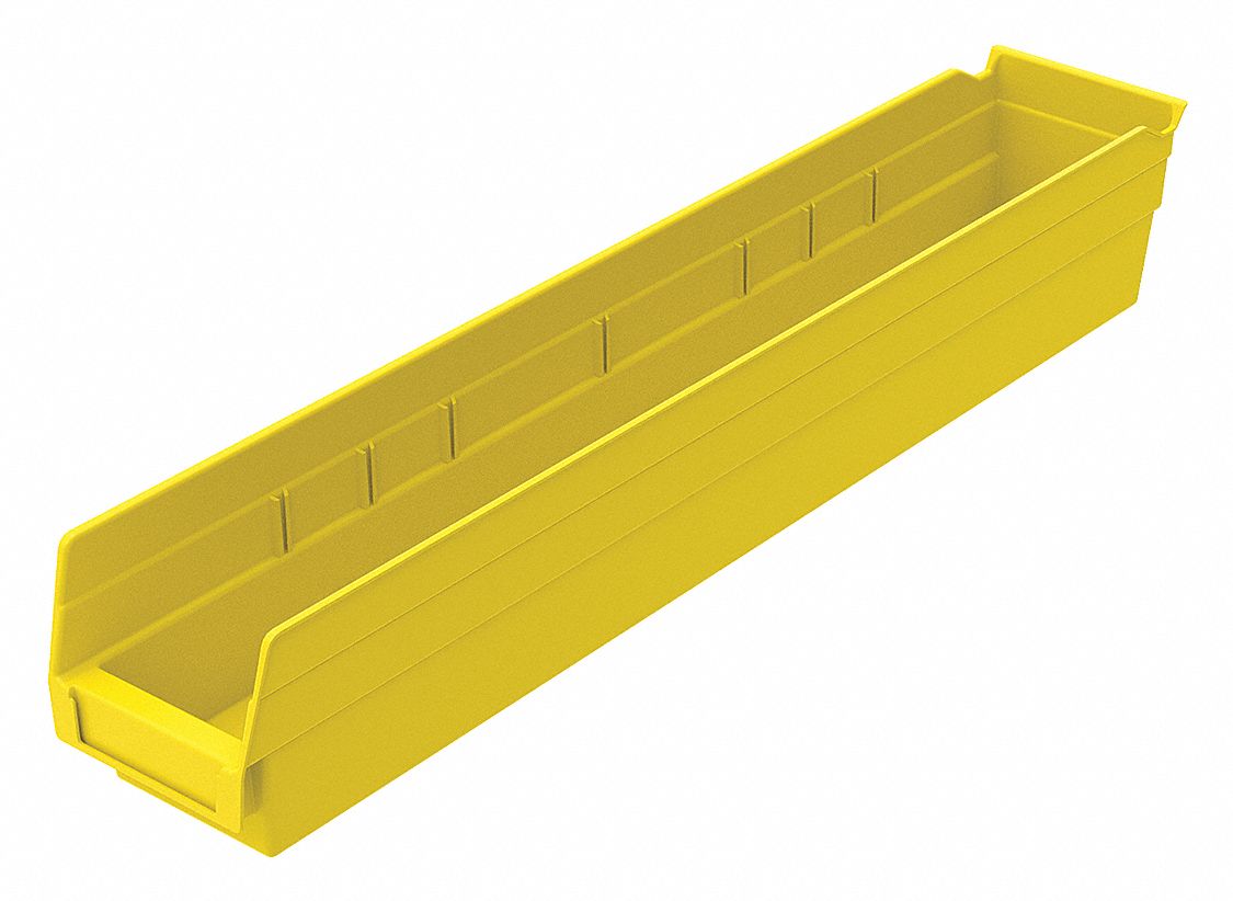 Shelf Bin Yellow Indstr Grd Poly 4 in