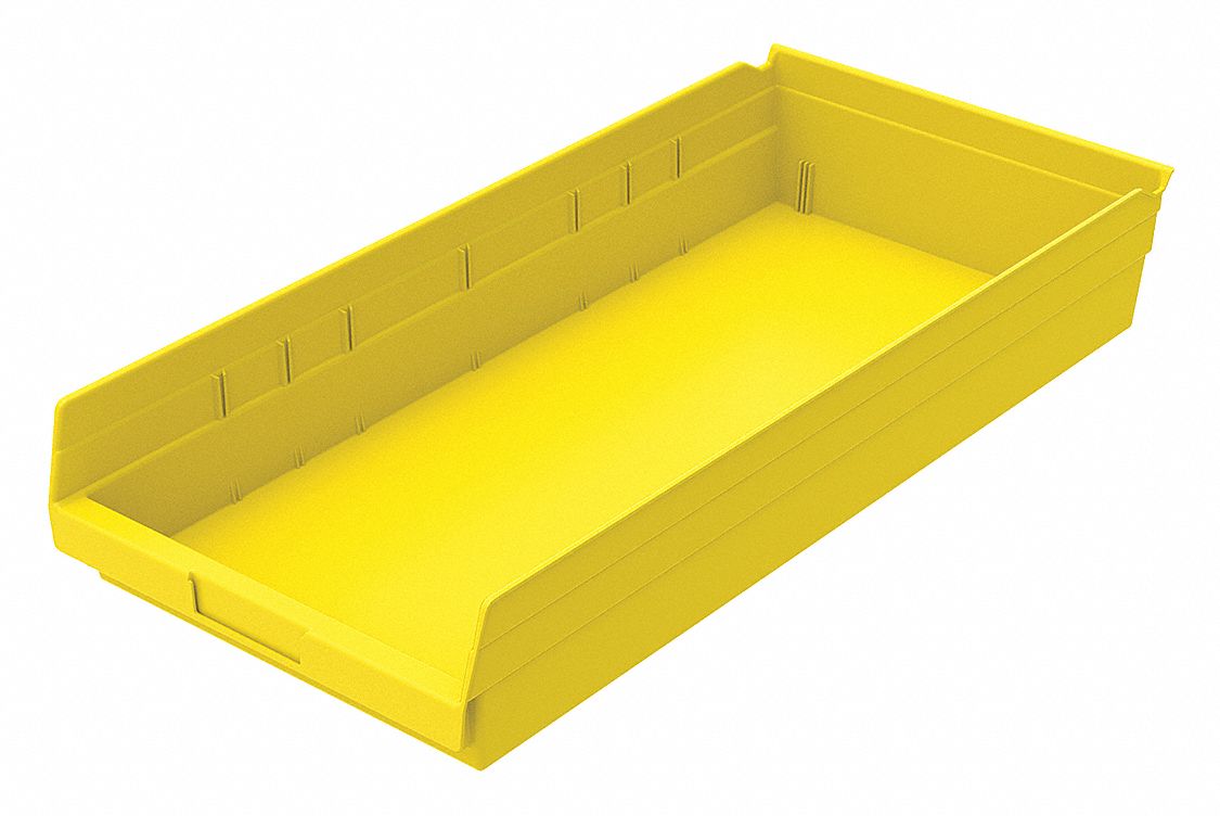Shelf Bin Yellow Indstr Grd Poly 4 in