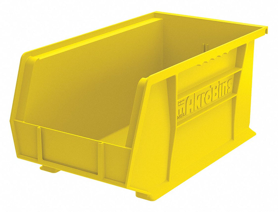 F8697 Hang and Stack Bin Yellow Plastic 7 in