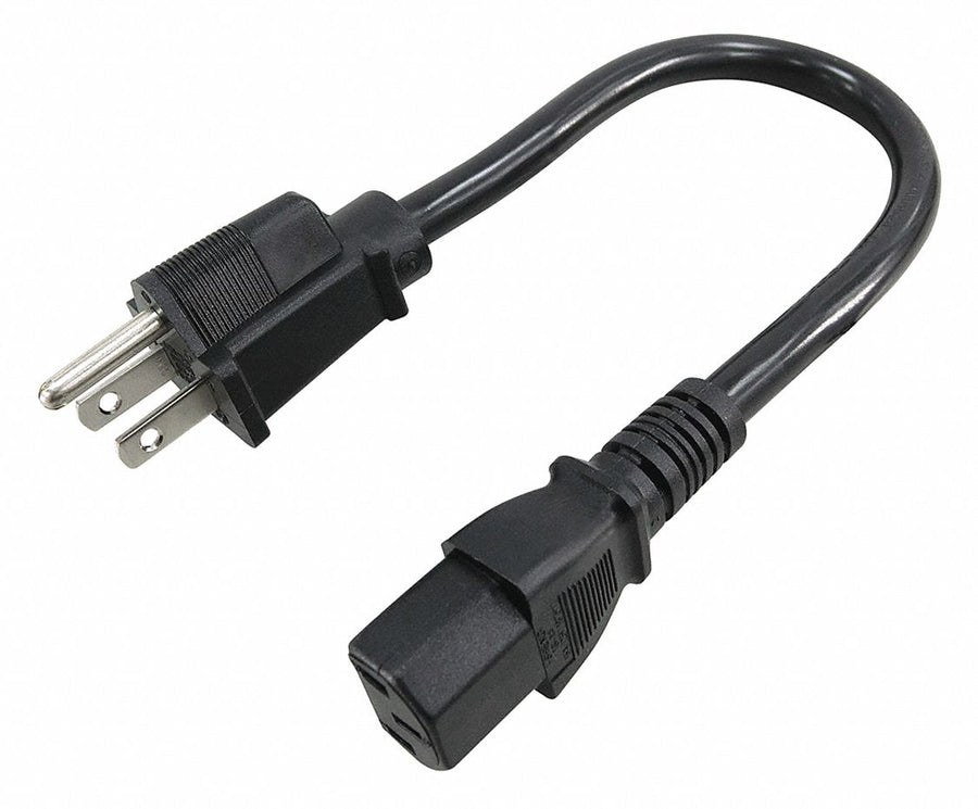 Power Cord 5-15P SJT 1 ft Blk 10A 18/3