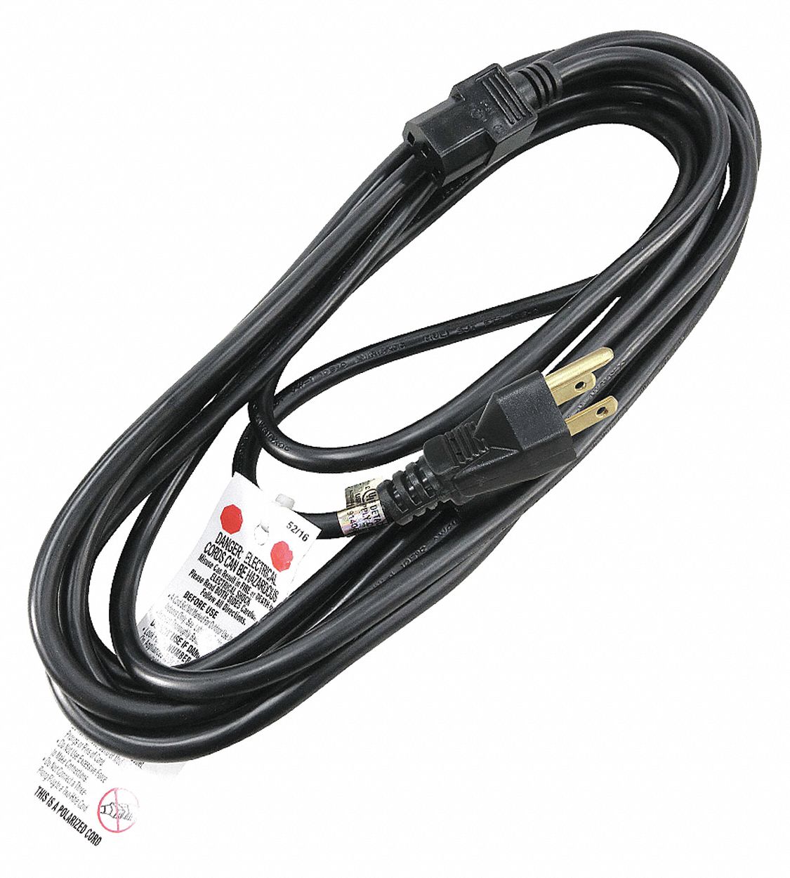 Power Cord 5-15P SJT 15 ft Blk 15A 14/3