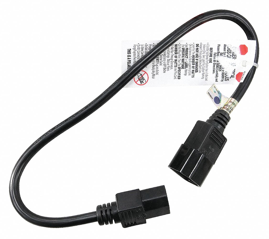 Power Cord IEC C14 SJT 1.5 ft 10A 16/3