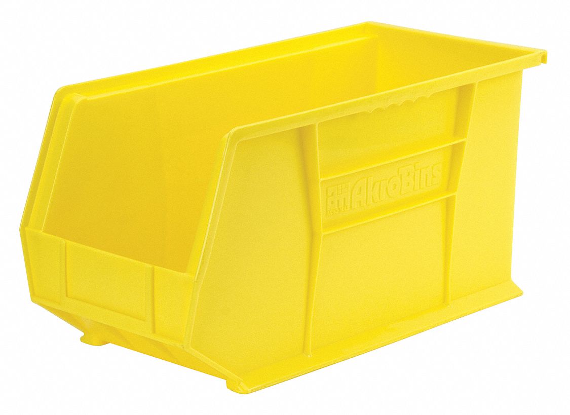 F8694 Hang and Stack Bin Yellow Plastic 9 in