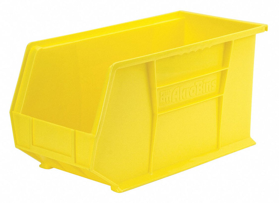 F8694 Hang and Stack Bin Yellow Plastic 9 in