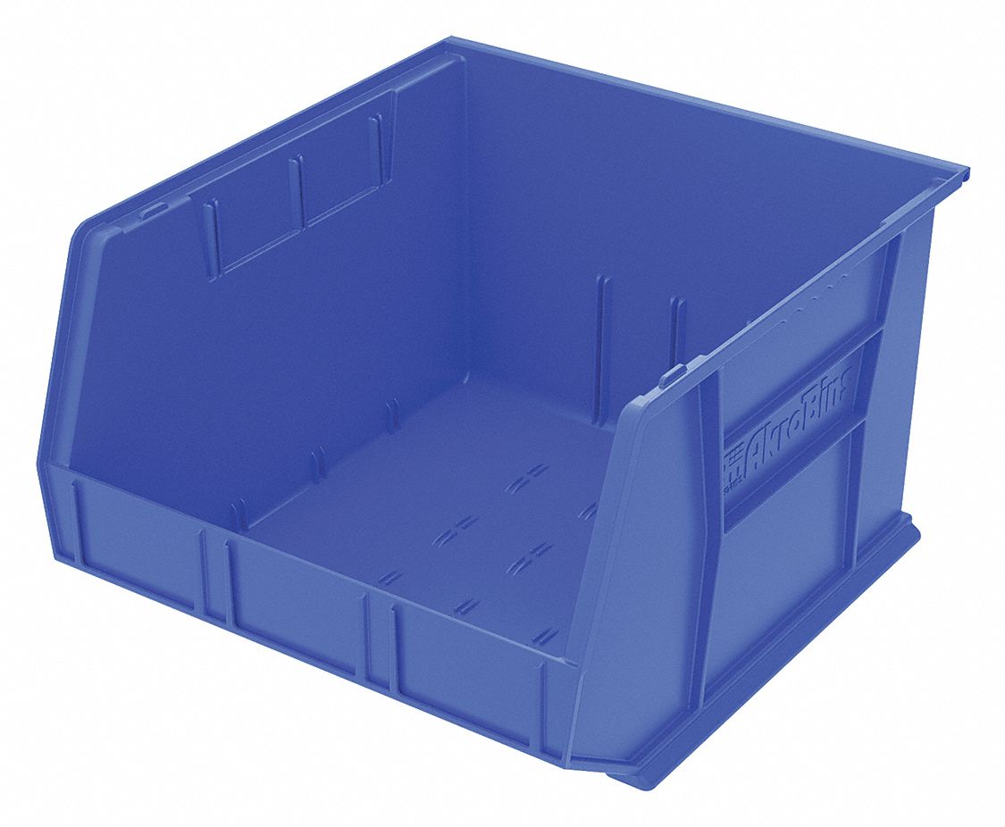 F8693 Hang and Stack Bin Blue Plastic 11 in