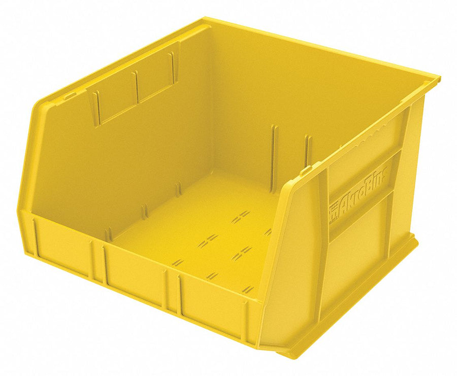 F8693 Hang and Stack Bin Yellow Plastic 11 in