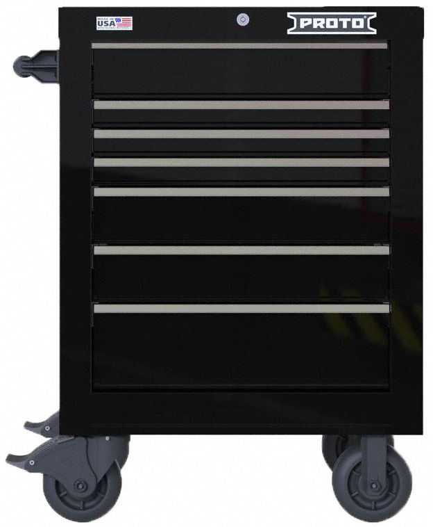 Rolling Tool Cabinet Black Heavy Duty