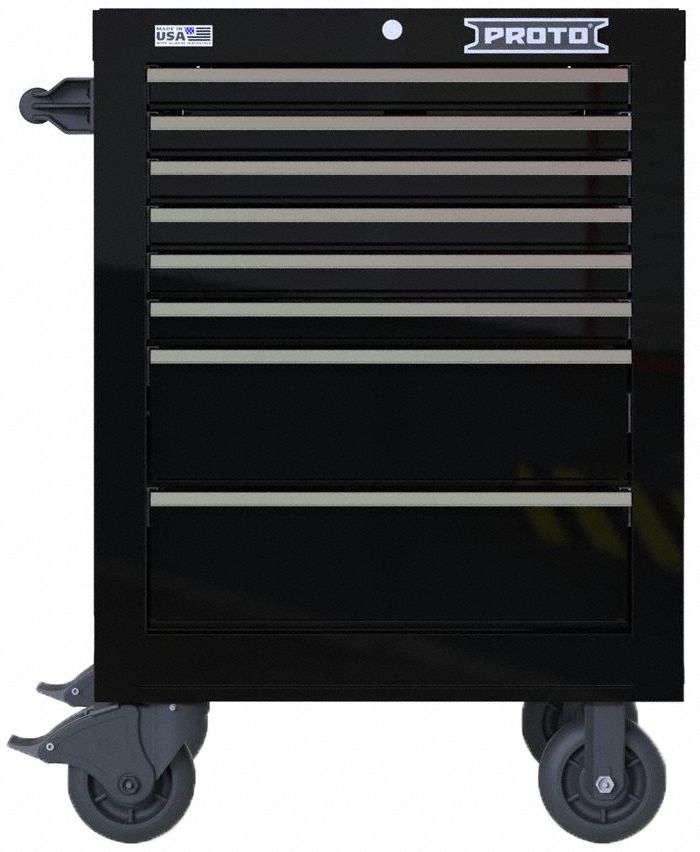 Rolling Tool Cabinet Black Heavy Duty