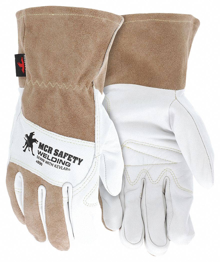 Welding Leather Glove Brown/White L PR