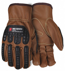 Leather Gloves Brown L PK12