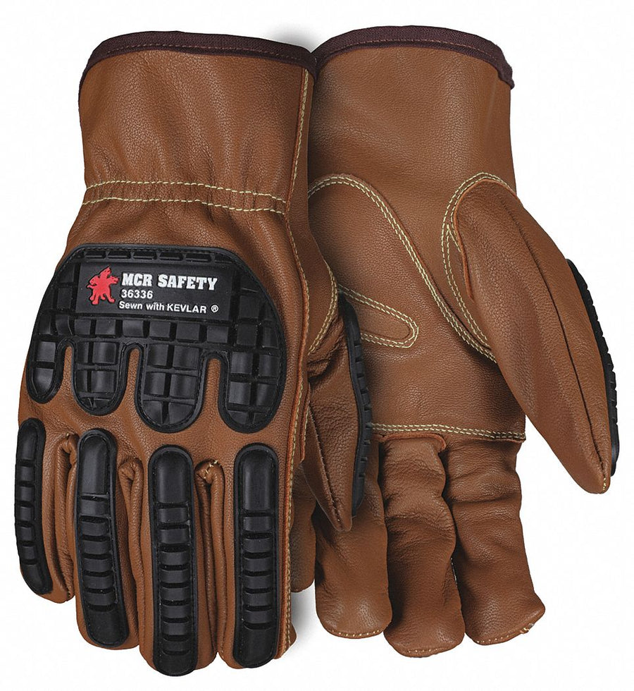 Leather Gloves Brown L PK12