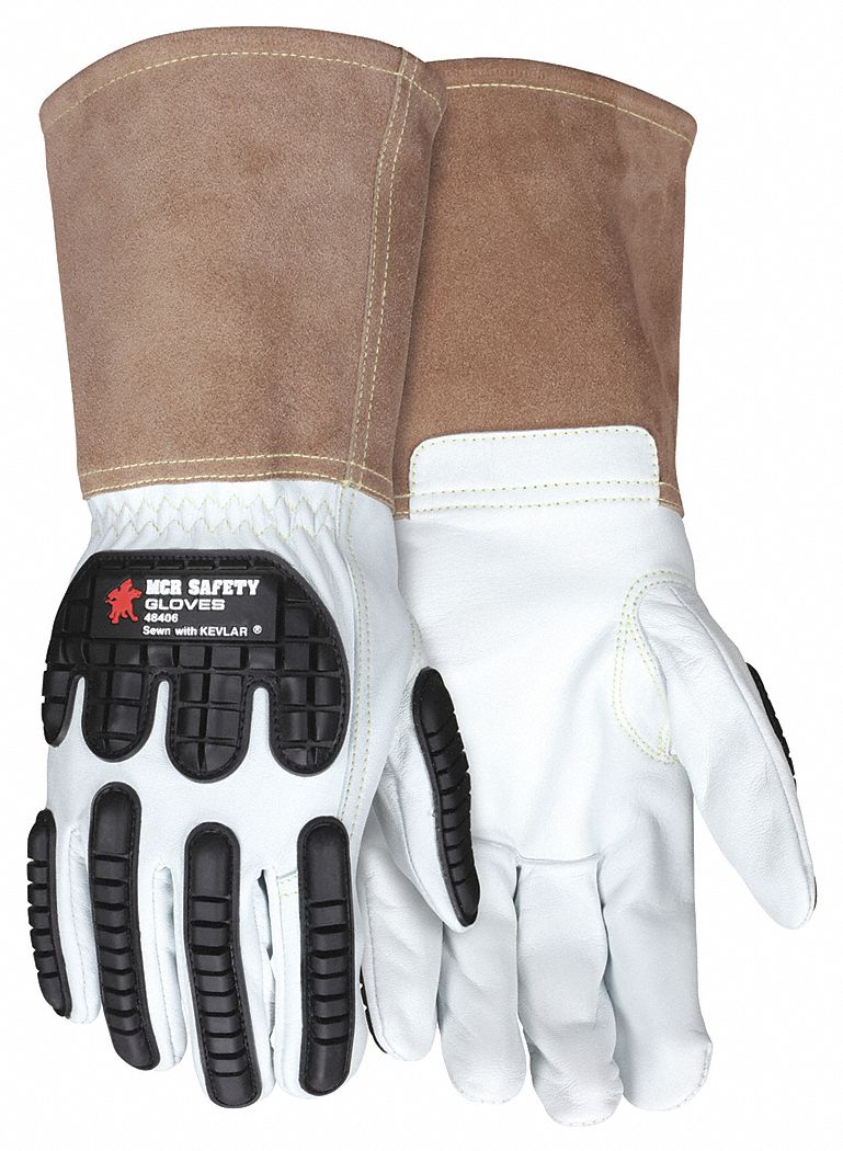 Leather Gloves White XL PK12
