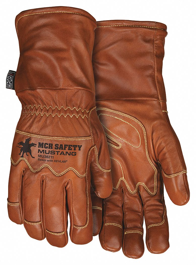 Leather Gloves Brown L PR