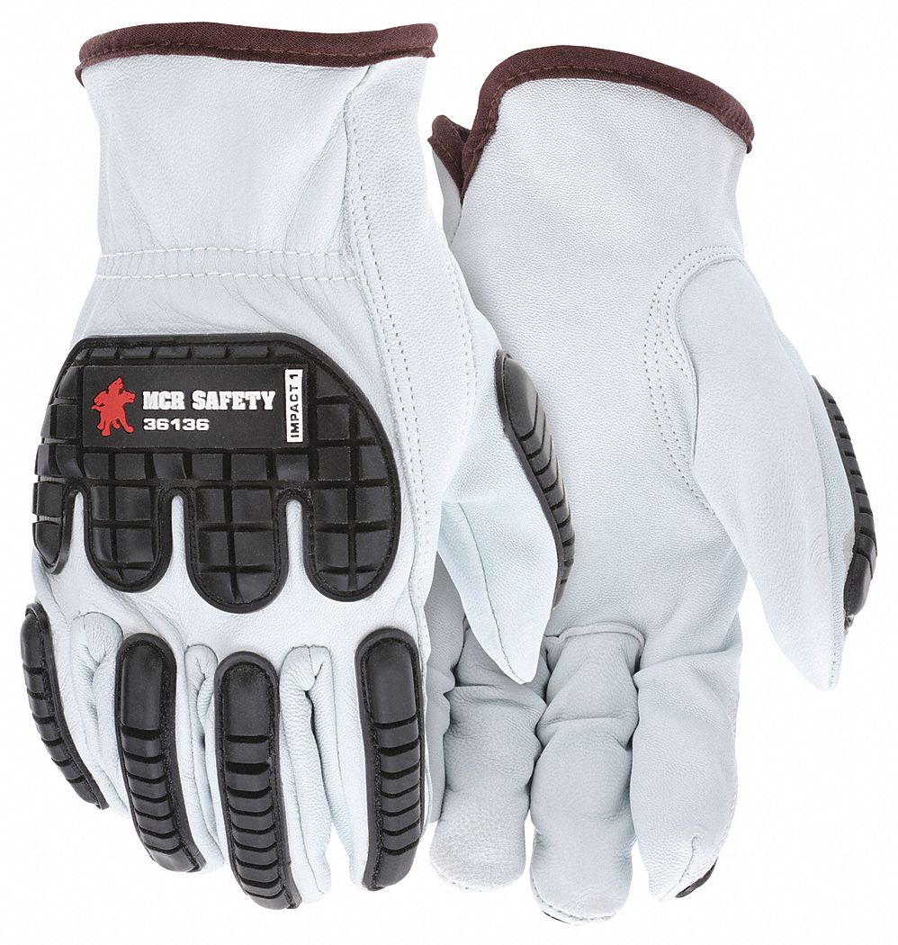 Leather Gloves White M PK12