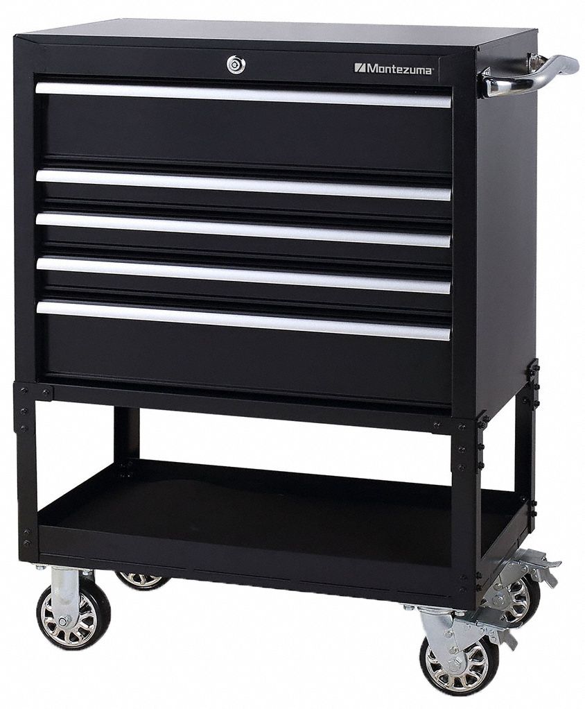 Utility Cart Black 5-Drawer
