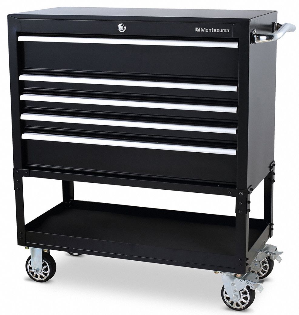 Utility Cart Black 5-Drawer