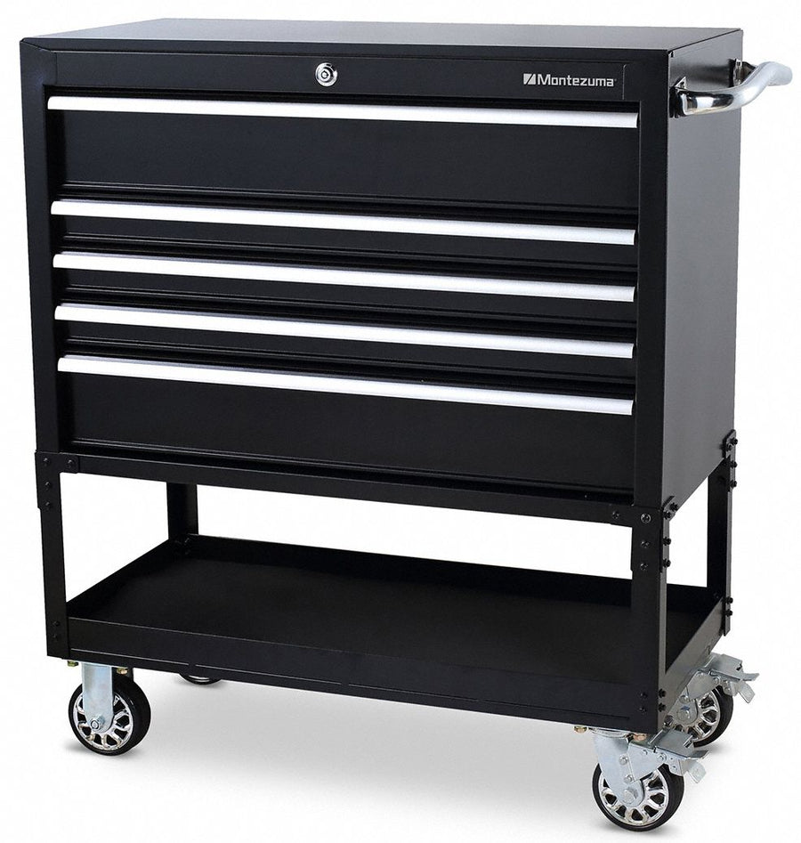 Utility Cart Black 5-Drawer