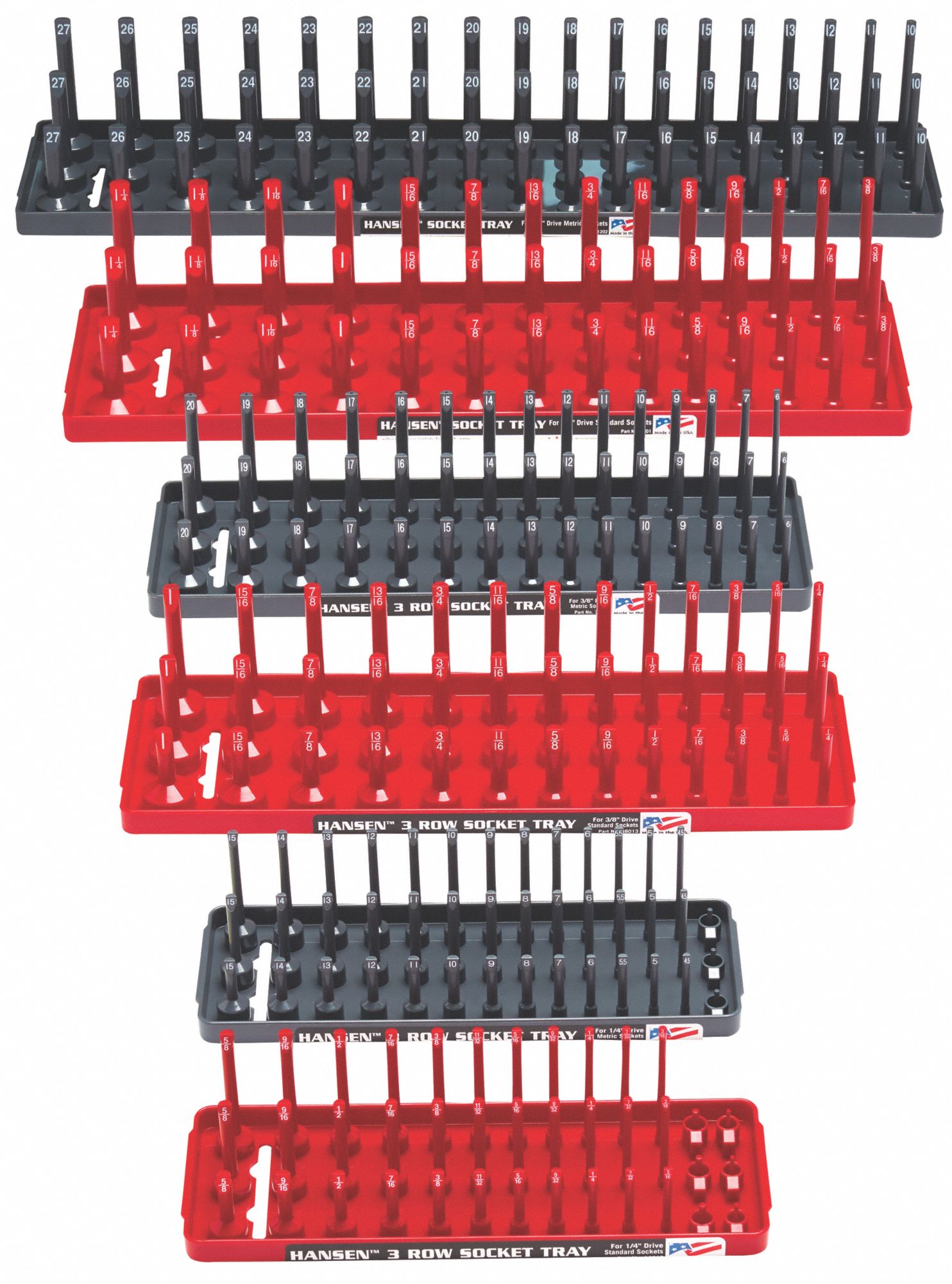 SocketTray Gray Red Plastic 41/4in 1PK