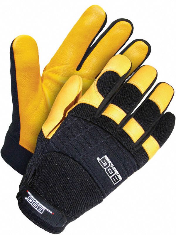Gloves Black/Yellow Slip-On XL