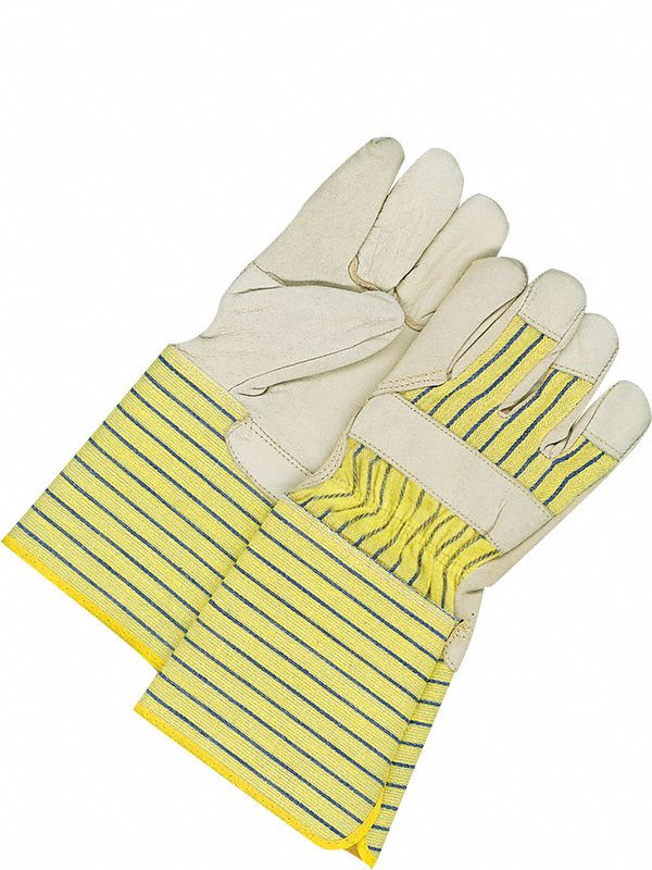 Leather Gloves Cowhide Palm Elastic