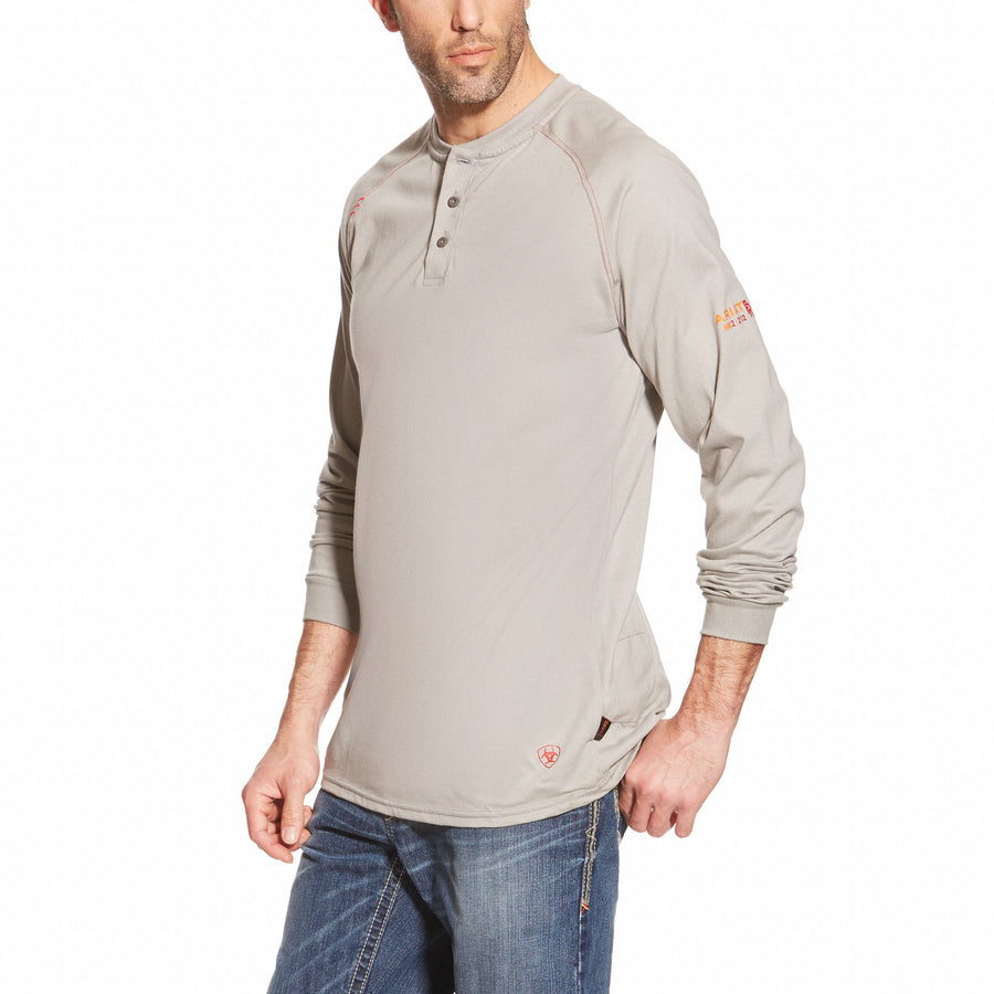 FR Henley Longsleeve Tee Gray 2XL