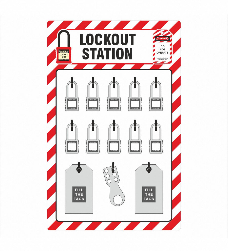 Lockout Tagout Shadow Board 15 W