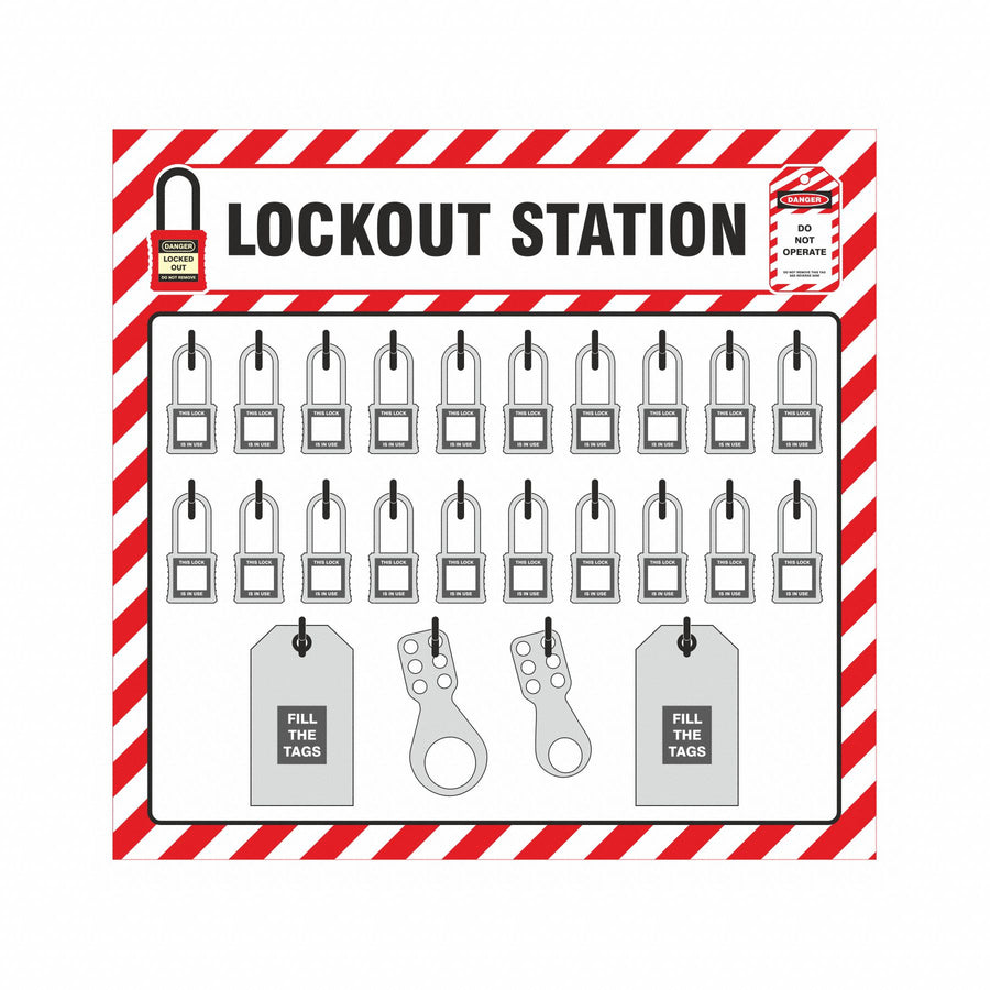 Lockout Tagout Shadow Board 22 H 23 W