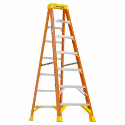 Stepladder Fiberglass 7 ft H 300 lb Cap