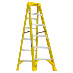 Stepladder Fiberglass 6 ft H 375 lb Cap