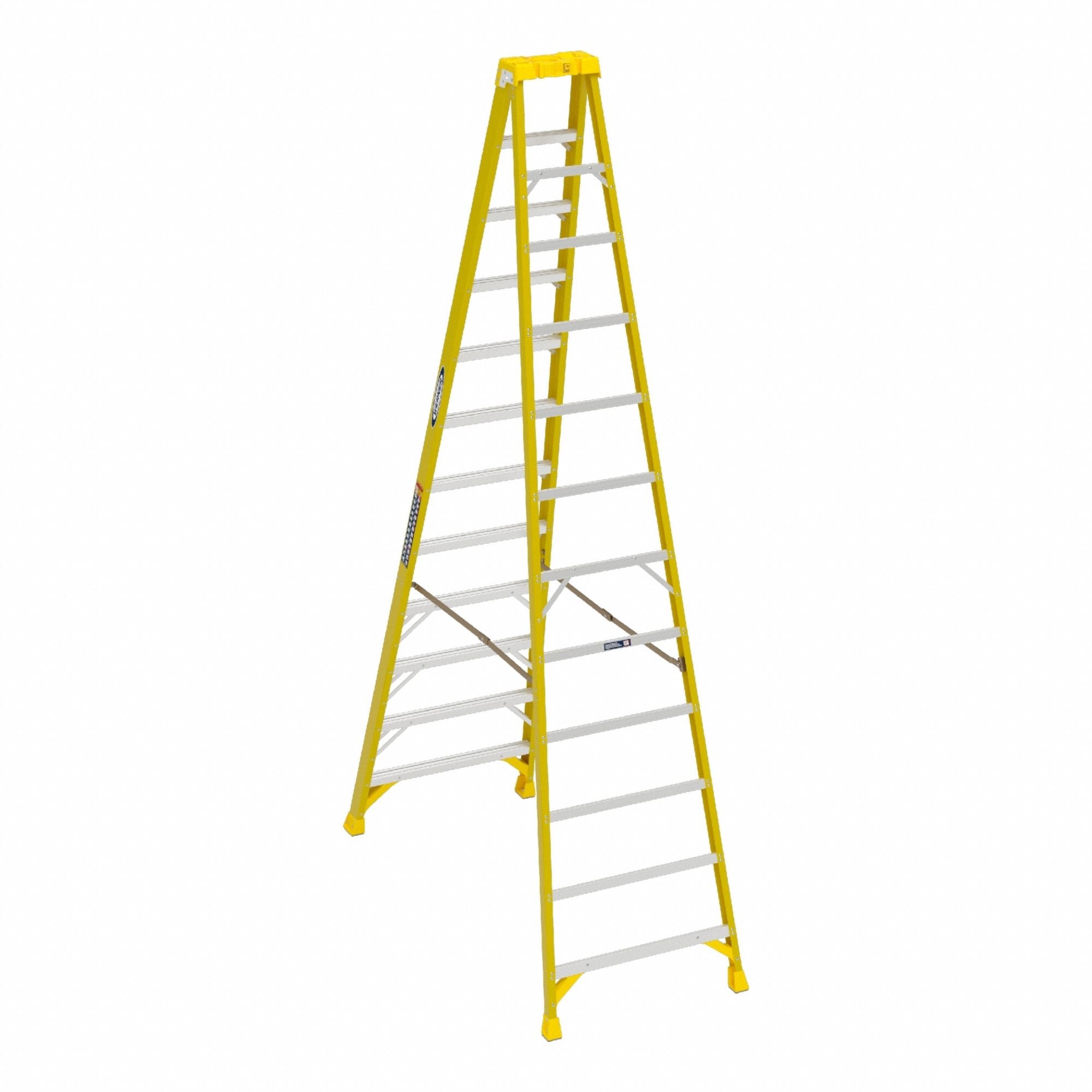 Stepladder Fiberglass 12 ft H 375 lb Cap