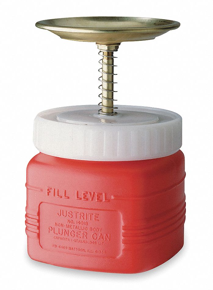 Plunger Can 1 qt. Polyethylene Red