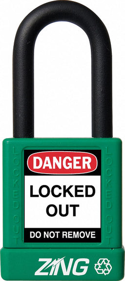 K7489 Lockout Padlock KA Green 1-3/4 H
