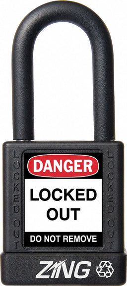 D8958 Lockout Padlock KD Black 1-3/4 H