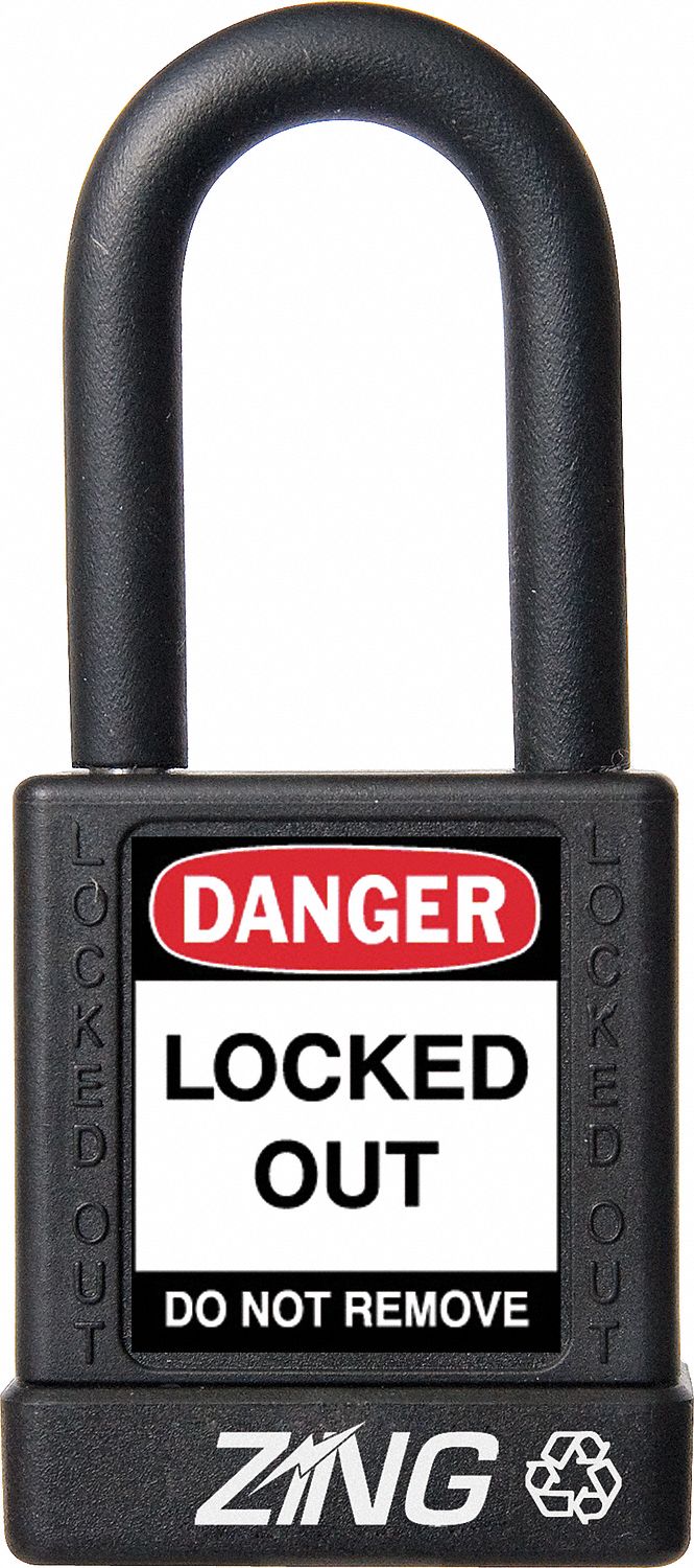 K7489 Lockout Padlock KA Black 1-3/4 H