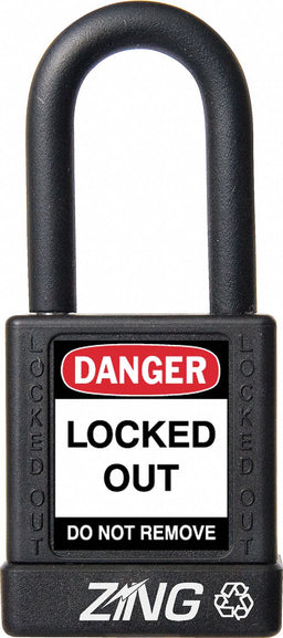 K7489 Lockout Padlock KA Black 1-3/4 H