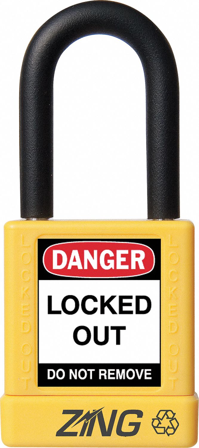 D8958 Lockout Padlock KD Yellow 1-3/4 H